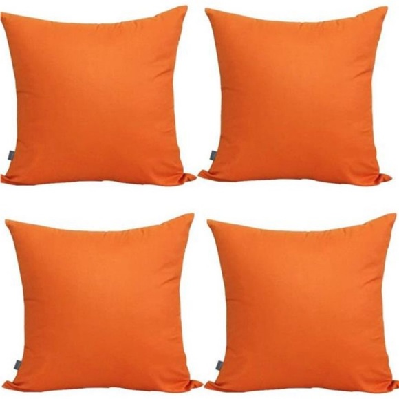 (4PC) Autumn Fall Halloween Thanksgiving Orange Cotton Pillow Covers Case Decor - Picture 1 of 5